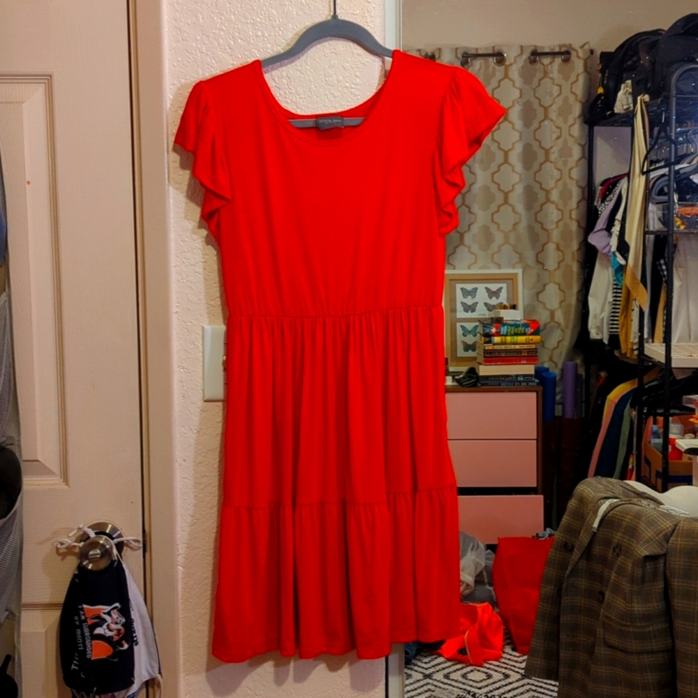 Red tiered dress